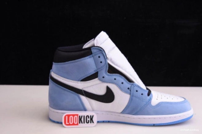 BLUE UNIVERSITY AIR 555088-134 WHITE BLACK HIGH RETRO 1 JORDAN 0801